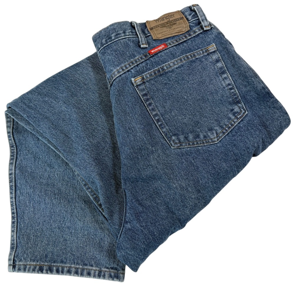 Wrangler 38x32 Blue Relaxed Fit Denim Jeans Workwear Western Americana Classic